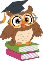 owl teacher with books