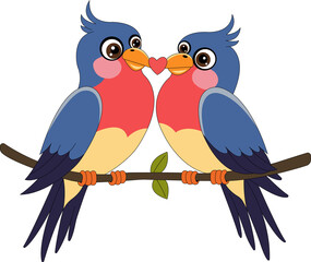 two birds on a branch