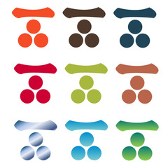 カラー家紋:一文字三つ星（透過可）