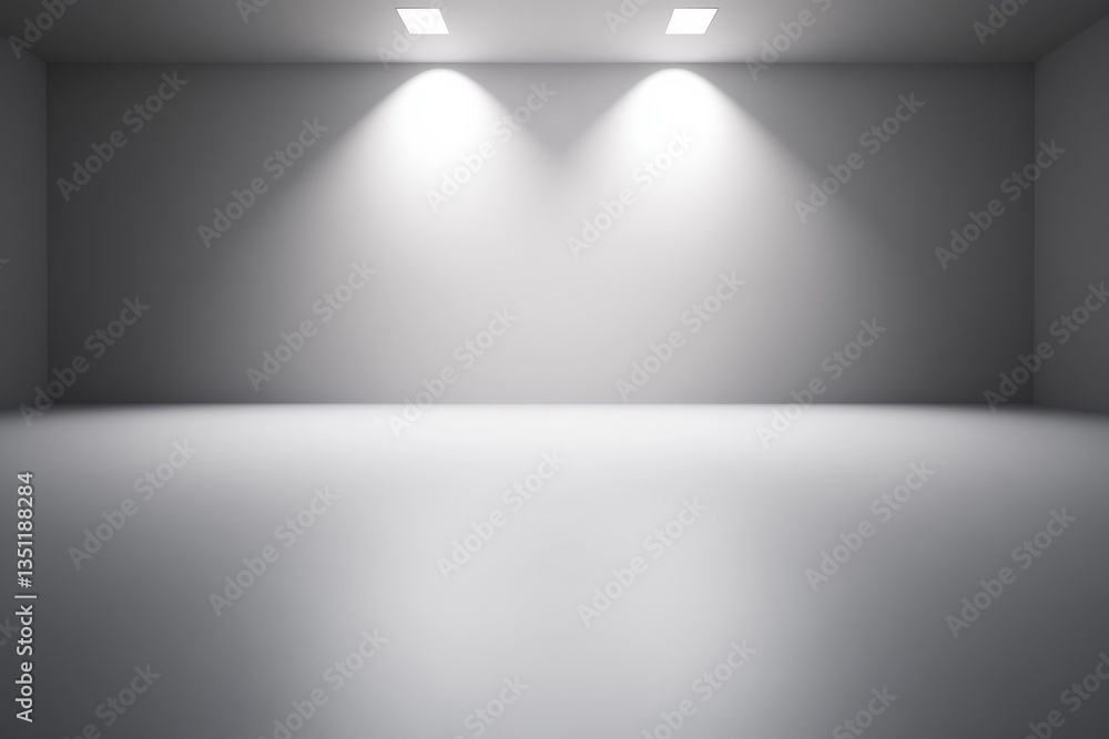 Fototapete Smooth gradient backdrop transitions from light to dark grey, providing an ideal neutral setting for studio photography with ample copy space on the right