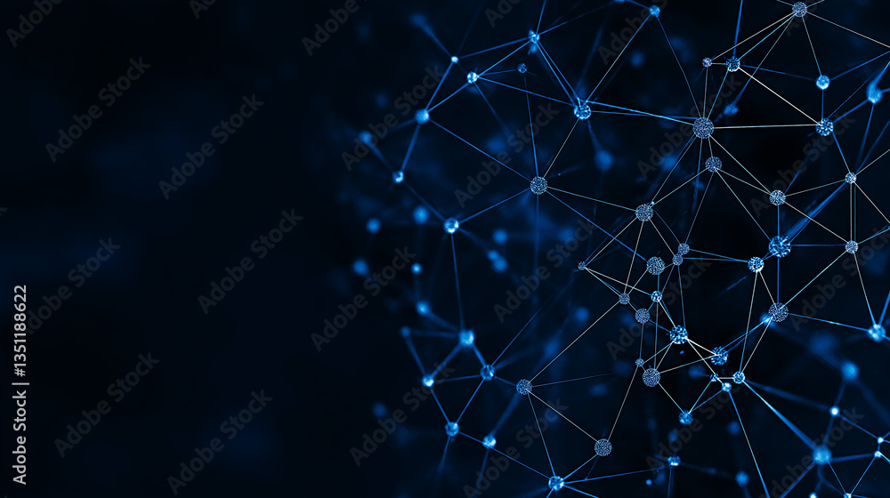 Poster digital universe: explore a vast network of interconnected nodes, representing the intricate relatio