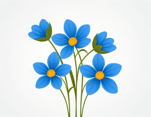 Naklejka premium Blue Flowers Bouquet