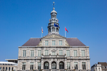 Front of the historic town hall on the Markt square in Maastricht, Netherlands
