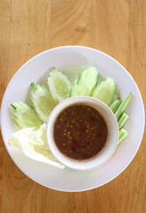 shrimp paste chili dip with vegetables
