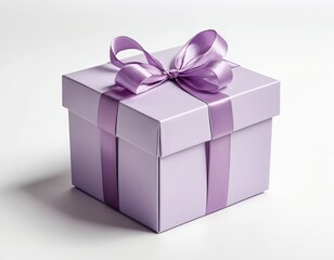 Obraz premium Lavender Gift Box with Satin Ribbon