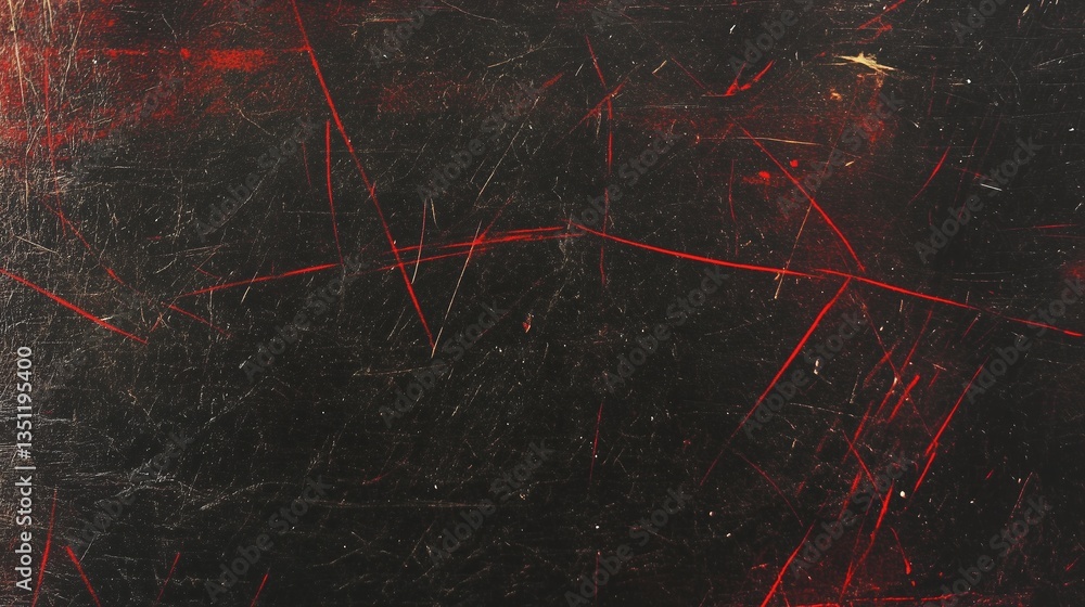Poster grunge-textured background with dark red and black tones featuring grainy film effect and subtle lig