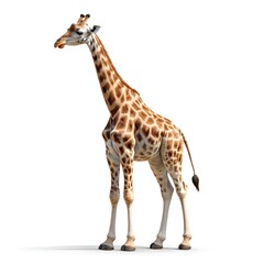 Obraz premium Giraffe Isolated on White Background