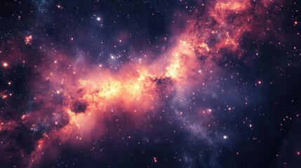 Naklejka premium Cosmic cloudscape with stars, galaxy backdrop for science and space exploration concepts