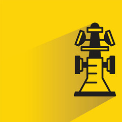 network tower antenna icon with shadow on yellow background