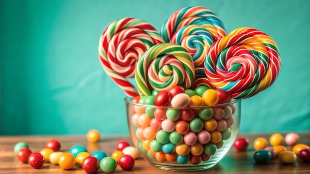 colorful candy in a glass bowl