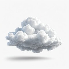 Fluffy White Cloud Isolated on White Background