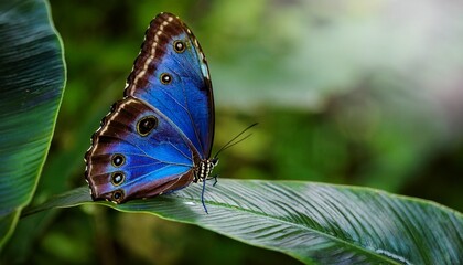 Majestic Blue Morpho in Rainforest Light