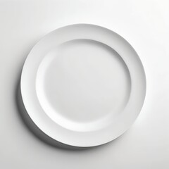 Empty White Plate on White Background