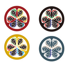 カラー家紋：三つ葉葵紋	（透過可）