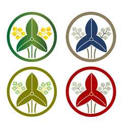 カラー家紋:丸に立ち沢瀉紋（透過可）