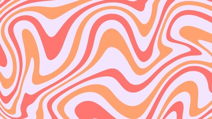 Aesthetic background of pink and orange wave line liquids