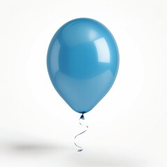 Single Blue Balloon Isolated on White Background
