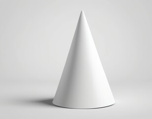 Fototapeta premium White Cone Shape on White Background