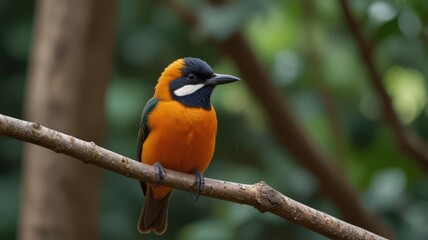 Naklejka premium Colorful bird perched on branch (6)