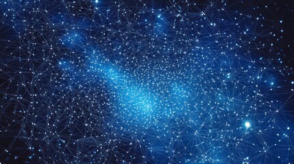 Obraz premium Abstract network of galaxies in deep space. Possible use Science, technology, astronomy background