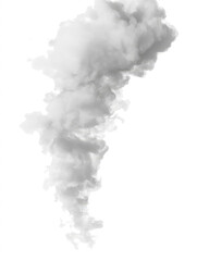 Real smoke white steam on transparent background