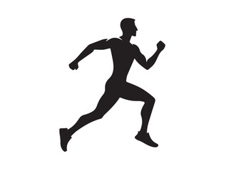 A man running Silhouette vector