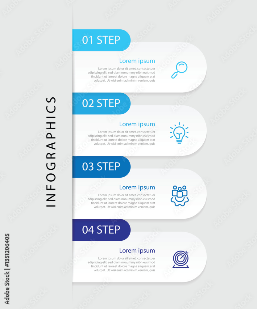 Poster Design template infographic vector element. 4 step process infographic with icons and paper style. Vector timeline can be used for workflow, business presentation and web graphic design.