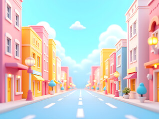 Fototapeta premium City and blank road ground 3D rendering, Double Eleven e-commerce background image