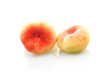 Peach on a white background
