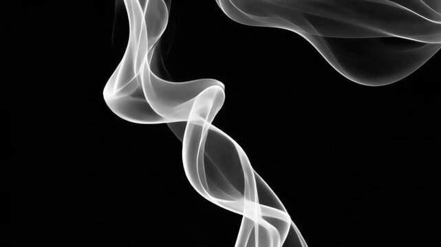 Swirling smoke animated overlay, transparent 4K video