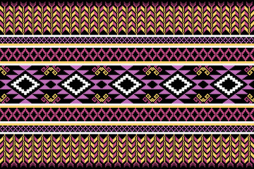 Cross stitch pattern concept showcasing traditional ethnic geometric pattern, Design for textile, background,carpet,wallpaper,clothing,wrapping,Batik,fabric,Vector illustration	
