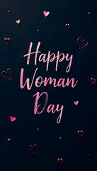 happy woman day background design with flower and hearts