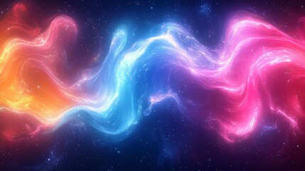 Cosmic Dance of Color Abstract Nebula Space Art