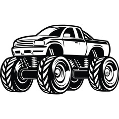 Monster truck minimalist and simple silhouette vector image (28).eps