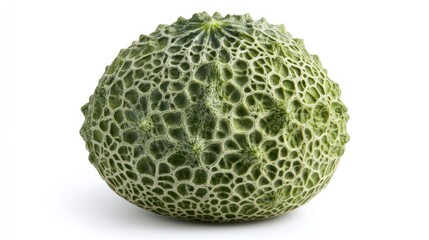 Obraz premium A fresh bitter melon with a bumpy surface, isolated on a white background