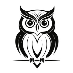 Elegant Minimalist Owl Vector Illustration Logo