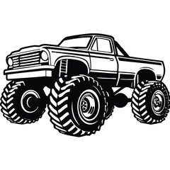 Monster truck minimalist and simple silhouette vector image (10).eps