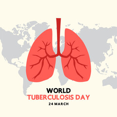 World tuberculosis day 2025 poster illustration vector.  