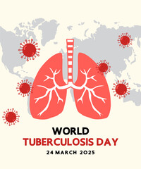 World tuberculosis day 2025 poster illustration.  