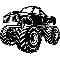 Monster truck minimalist and simple silhouette vector image (17).eps