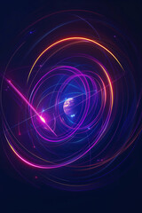 stunning visual representation of planet surrounded by vibrant swirling lights and cosmic energy, capturing essence of universe and beauty of nine celestial bodies