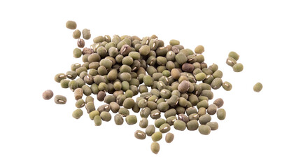 pile of mung beans isolated on white background