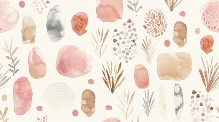 Abstract Watercolor Pattern with Neutral Colors