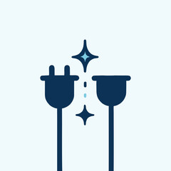 minimalist electric plug and socket icon