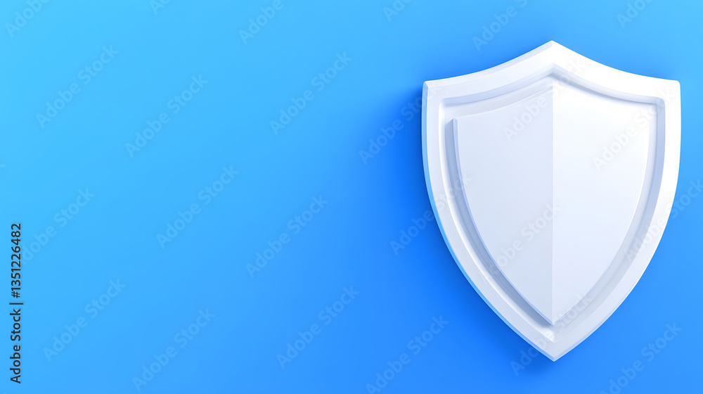 Poster 3d technology shield icon cybersecurity data protection business context