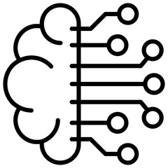 Neural Network Outline Icon