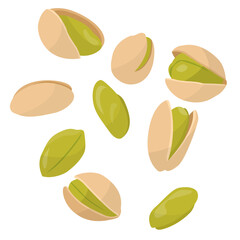 illustration of pistachios on white