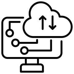Cloud Computing Outline Icon