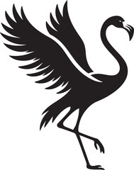 Fototapeta premium Black Silhouette Flamingo Vector Art 