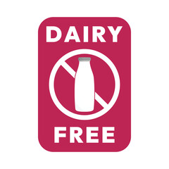 Dairy free sign or Dairy free symbol vector isolated in flat style. Best Dairy free sign vector for product packaging design element. Dairy free symbol for packaging design element.